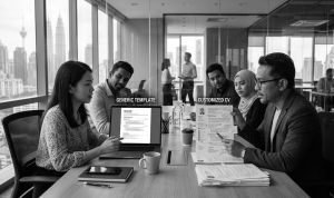 pelbagai contoh resume dengan format berbeza di atas meja kerja moden