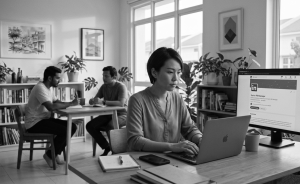 pencari kerja menyesuaikan resume dengan jawatan dipohon di komputer